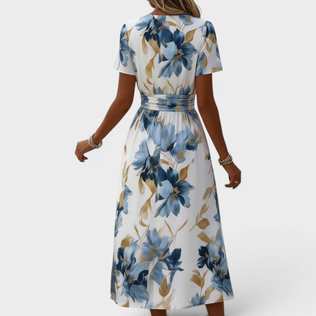 Denise – Floral Midi Wrap Dress