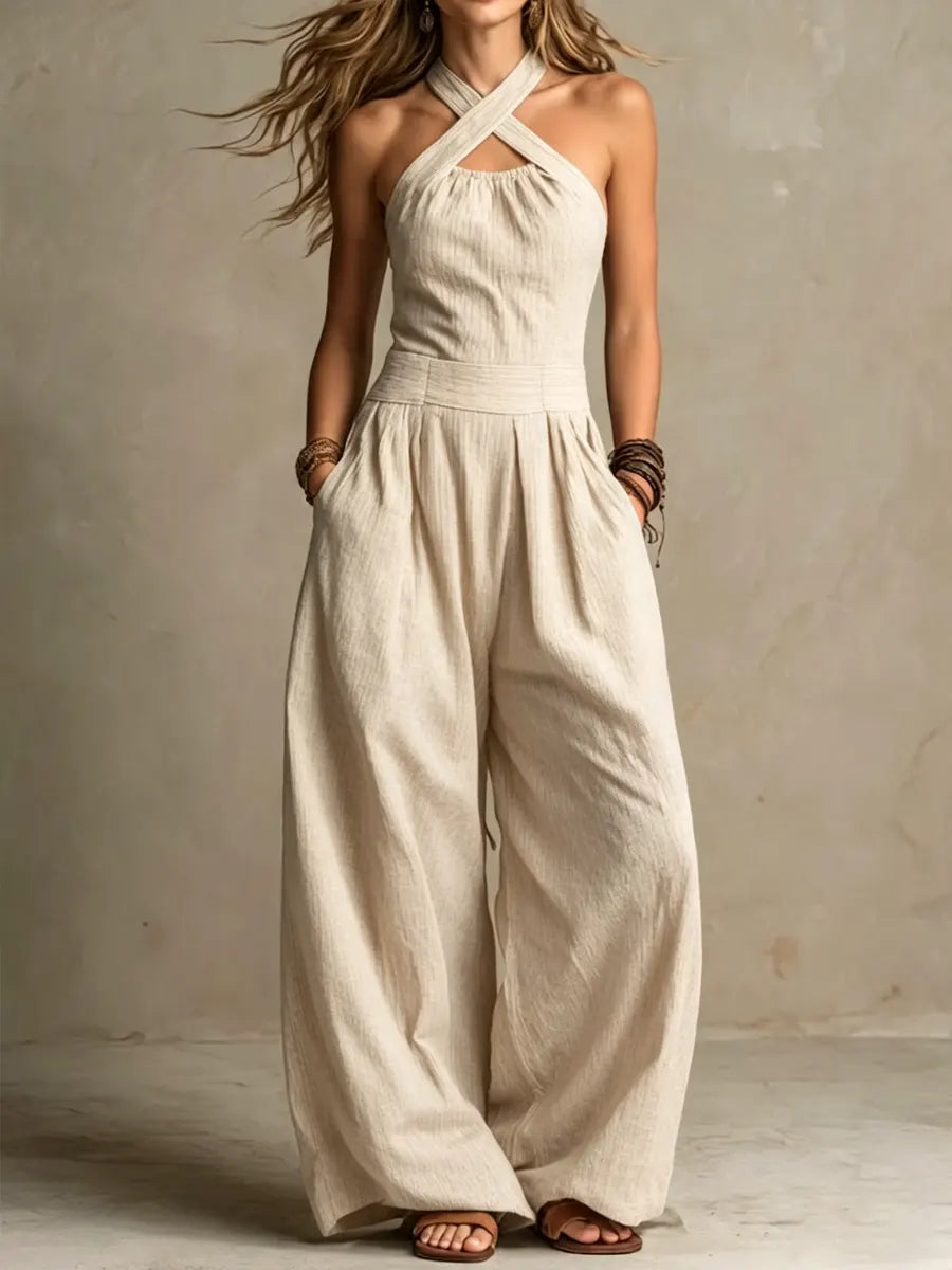 Bianca - Elegant Jumpsuit with Cross Neckline