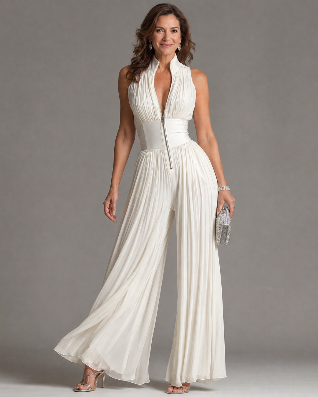 Zakira – Pleated Halter Jumpsuit