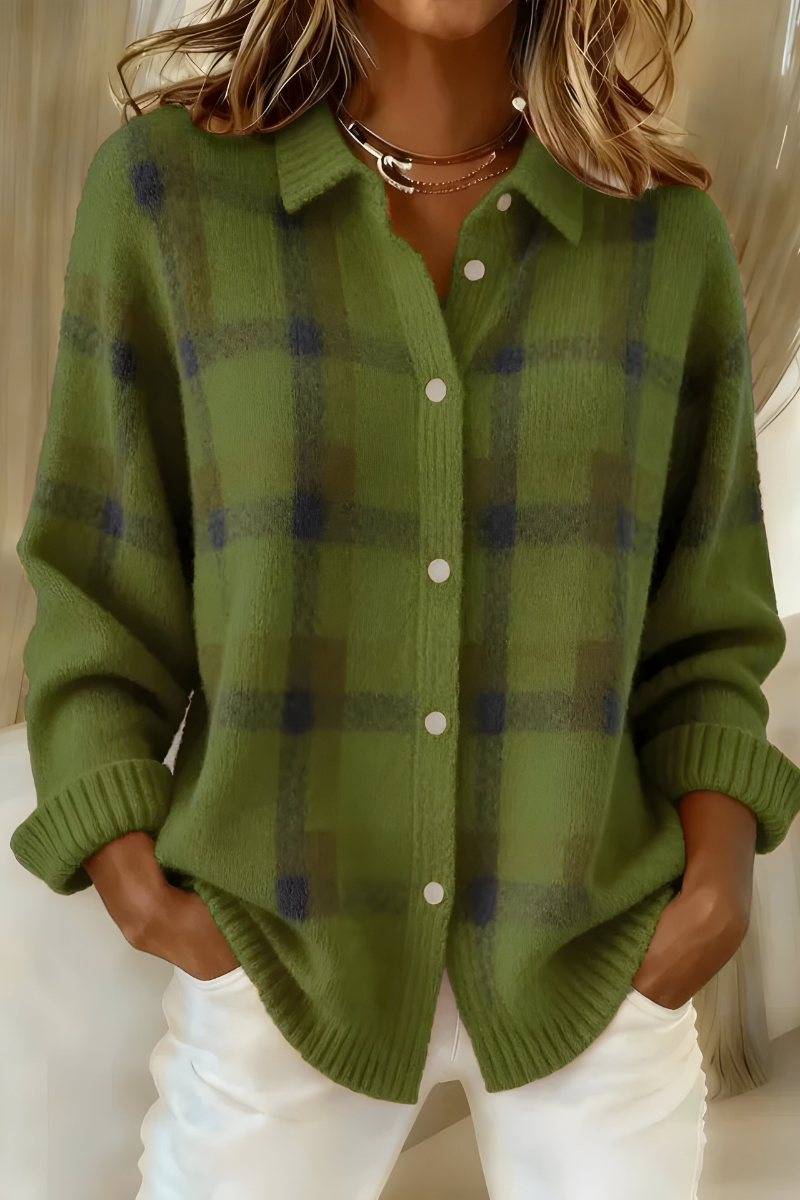 MAE CHECK KNIT CARDIGAN® | SOFT RETRO STYLE