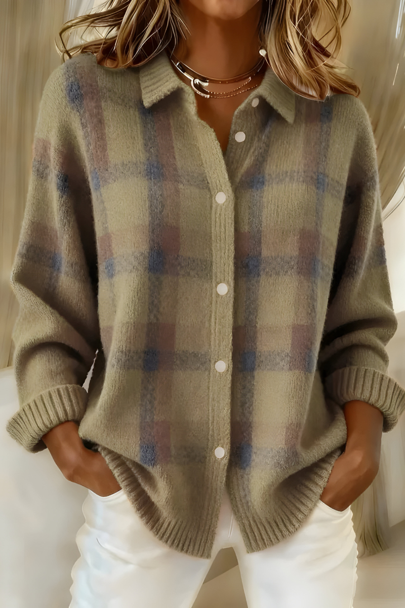 MAE CHECK KNIT CARDIGAN® | SOFT RETRO STYLE