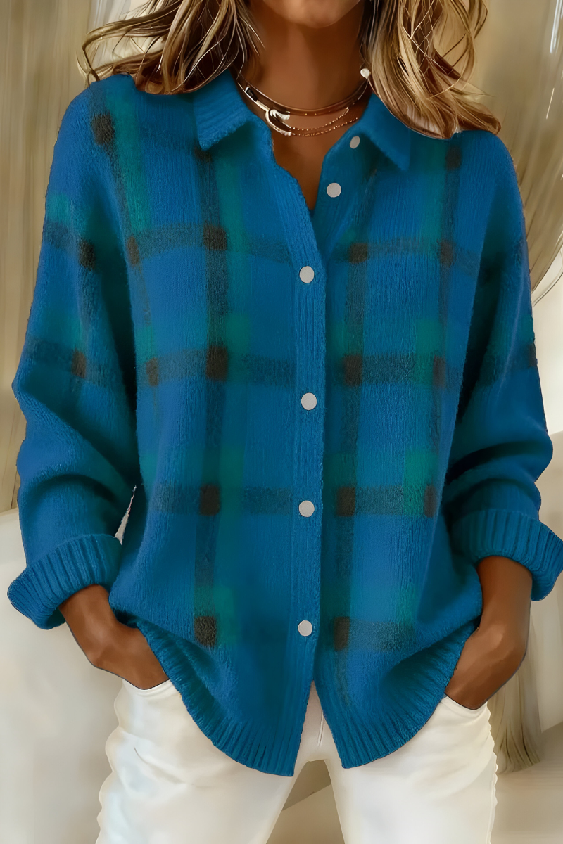 MAE CHECK KNIT CARDIGAN® | SOFT RETRO STYLE