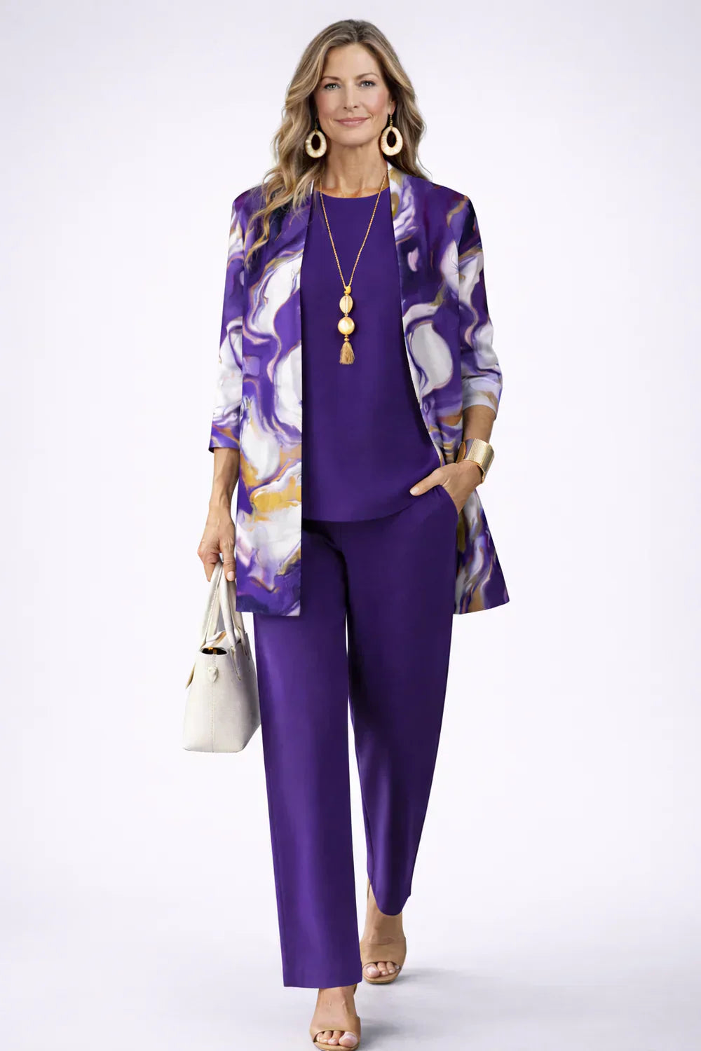 Purple & White / S