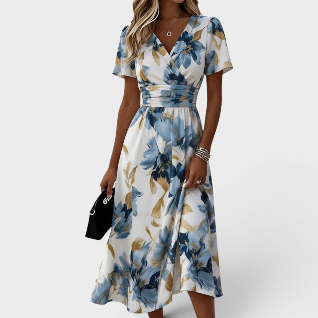Denise – Floral Midi Wrap Dress