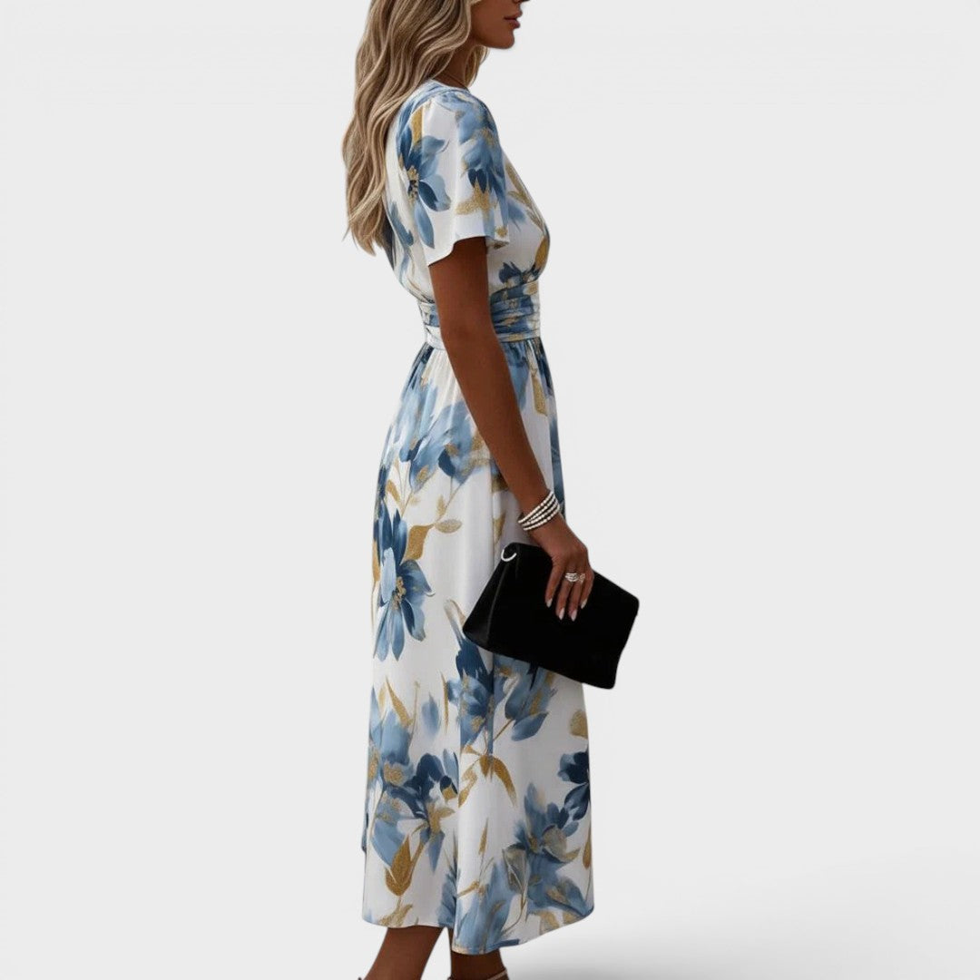 Denise – Floral Midi Wrap Dress