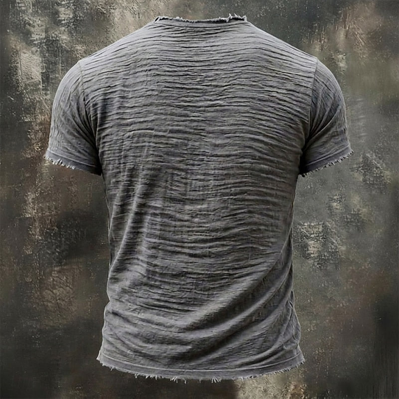 Monvero London® Arthur Vintage V-Neck Cotton T-Shirt