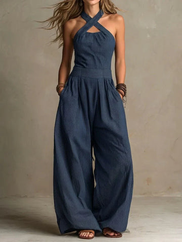 Bianca - Elegant Jumpsuit with Cross Neckline
